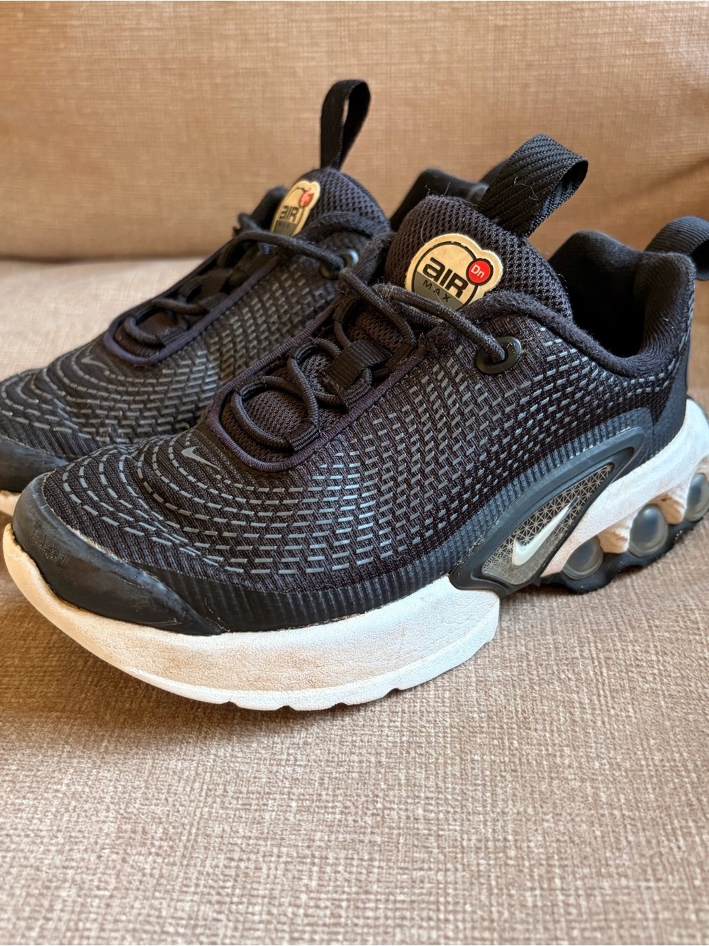 Kids Black Nike Air Max Dn Athletic Air-Style Running Shoes
